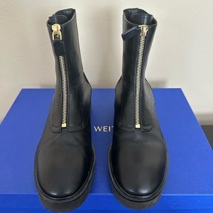 STUART WEITZMAN Lodge zip leather booties